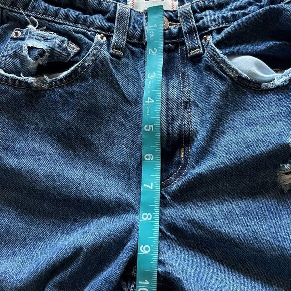 BDG Tapered Baggy Dark Wash Distressed Jeans Size 24 - Picture 9 of 12